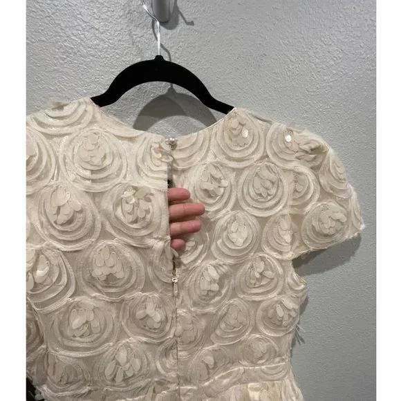 LULUS Worth the Wait Cream Sequin Ruffled Mini DrCream Sequin Ruffled Mini Dress - Picture 7 of 7